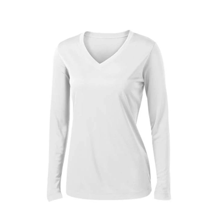 Ladies Long Sleeve V-Neck T-shirt