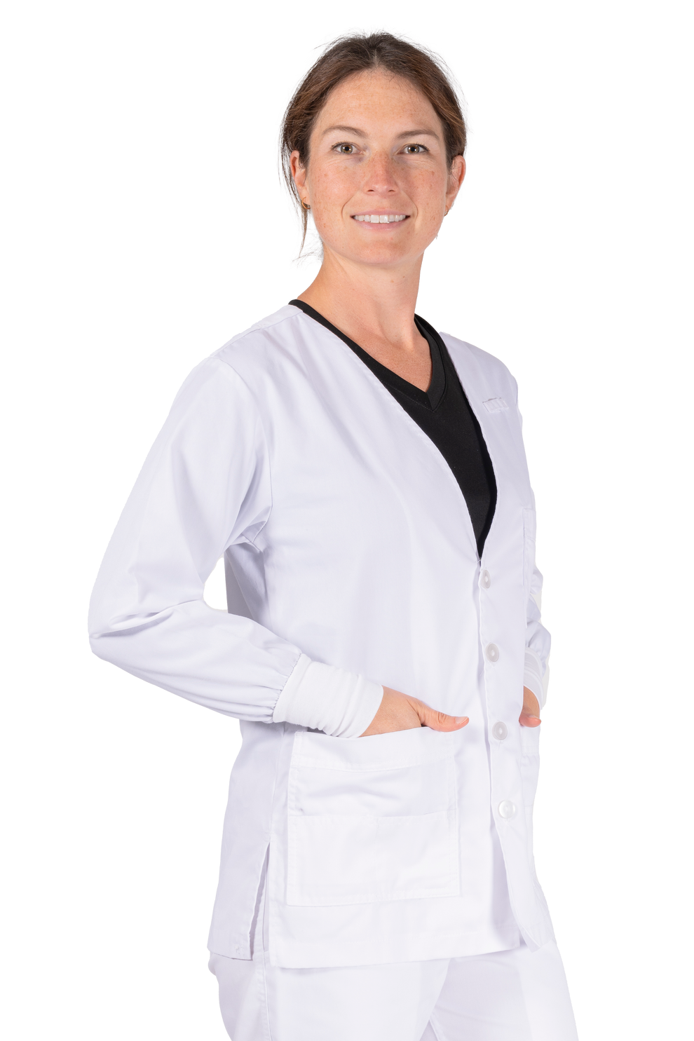 V Neck Cardigan W Cuff Dove Uniforms v-neck-cardigan-w-cuff-dove-uniforms